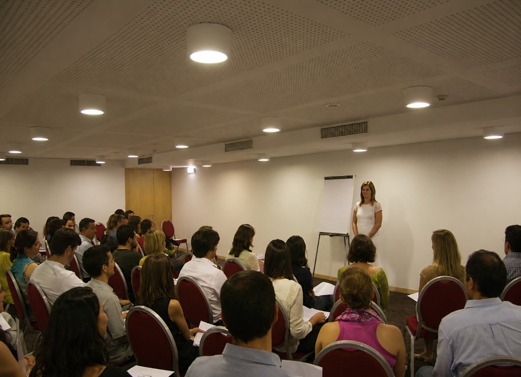 Laura Chattington speaking to a workshop room